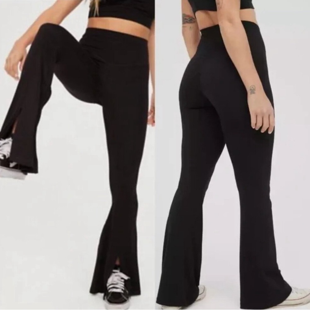 Aerie Real Me Flare Leggings with Slit